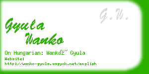 gyula wanko business card